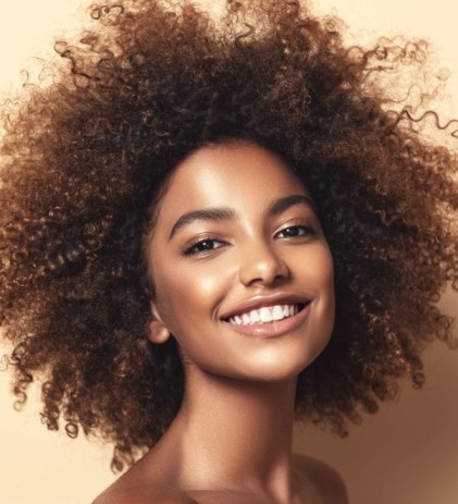 Black Curly Hair Happy Woman | Glowtox in NYC,NY